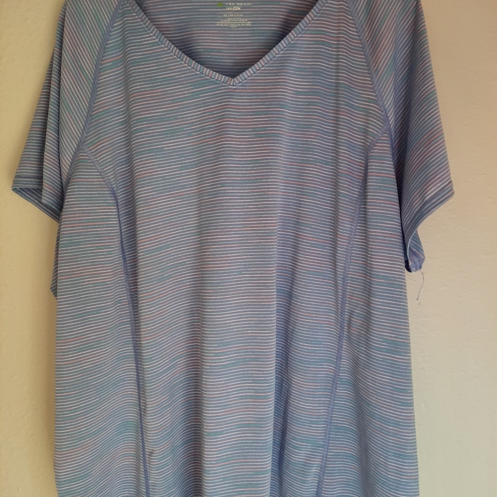 {3X} Tek Gear Striped T-shirt